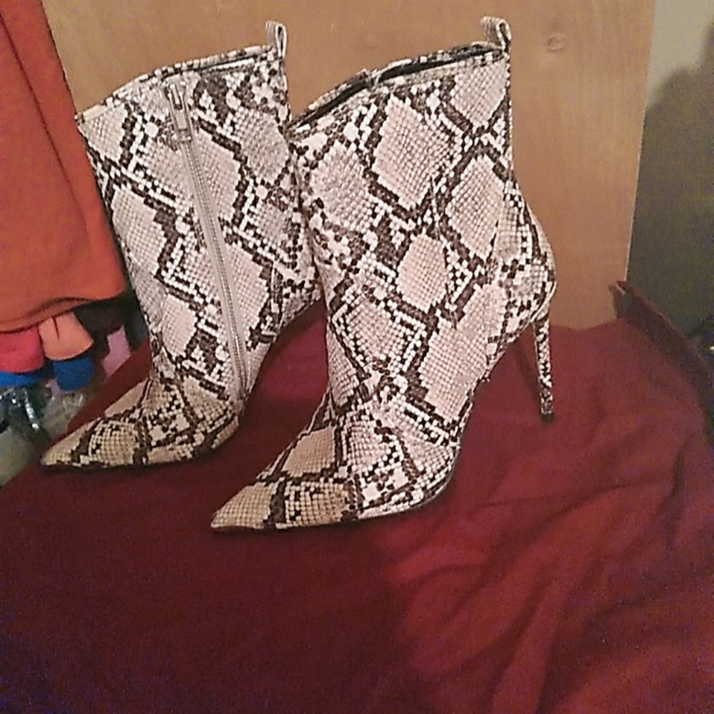 Snake skin booties